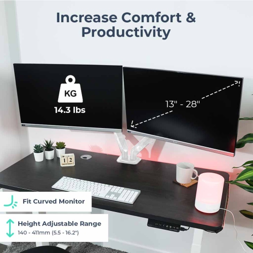 Bras support support support VESA à dégagement rapide MotionGrey pour écran de 28&nbsp;po au plus - Bras blancs