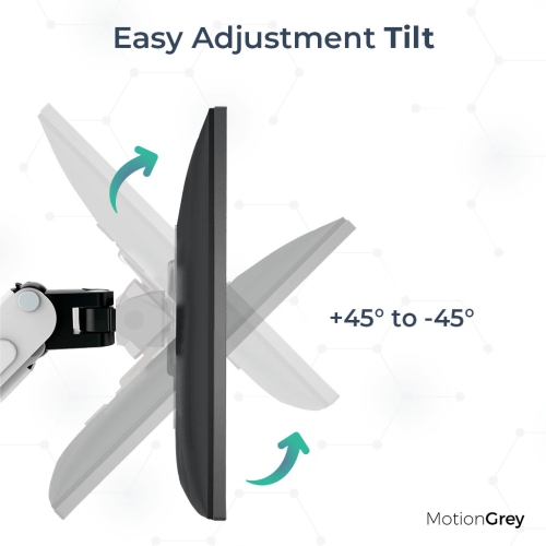 Bras support support support VESA à dégagement rapide MotionGrey pour écran de 28&nbsp;po au plus - Bras blancs