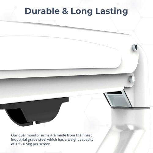 Bras support support support VESA à dégagement rapide MotionGrey pour écran de 28&nbsp;po au plus - Bras blancs