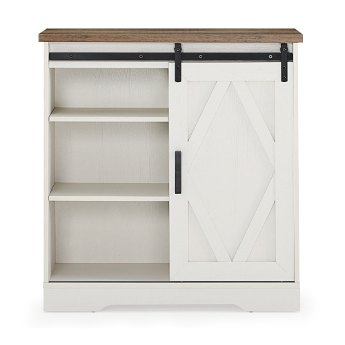 WAMPAT Modern Farmhouse Accent Buffet Sideboard, Serving Console Cabinet White
