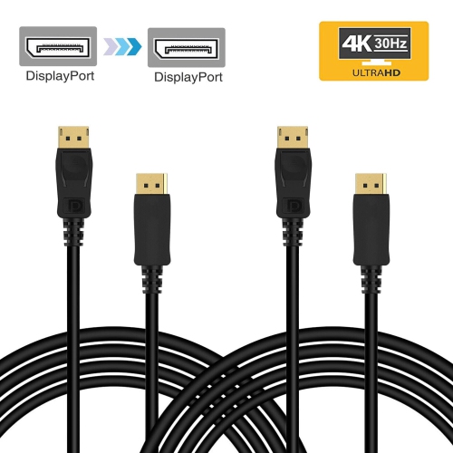 [1-5PCS] 6Feet DisplayPort to DisplayPort Cable Supports 4K UHD / 1080P FHD CA