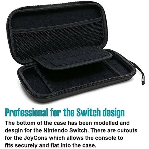 Carrying Travel Game Bag + TPU Case + Tempered Glass + Caps for Nintendo Switch