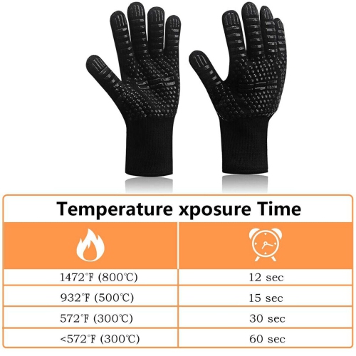 Gants de barbecue perméables à l’air extrêmement résistants à la chaleur pour cuisiner le fumage à la cuisson au barbecue