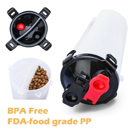 [2-CHAMBER DESIGN] Pet Food Container with Collapsible Dog Bowls for Dogs Cats