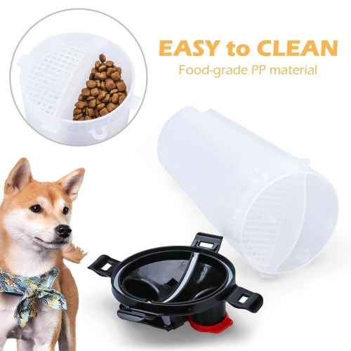 [2-CHAMBER DESIGN] Pet Food Container with Collapsible Dog Bowls for Dogs Cats