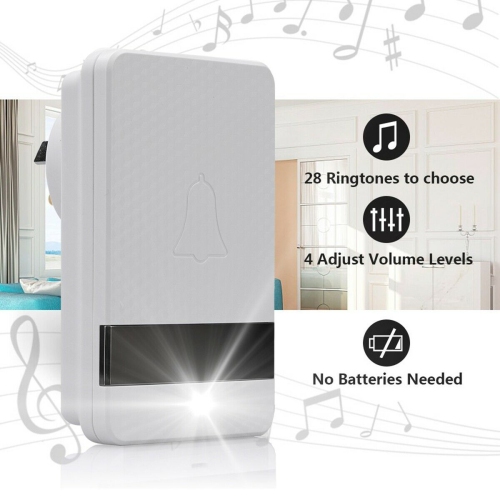 Wireless Doorbell Chime 2 Receiver 1 Transmitter 4 Volume 1000ft Door Bell Chime