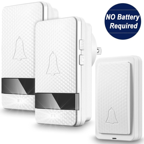 Wireless Doorbell Chime 2 Receiver 1 Transmitter 4 Volume 1000ft Door Bell Chime