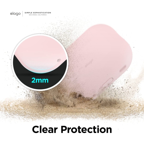 elago Silicone Case Compatible with Apple AirPods Pro 2nd Generation Case Cover, Protective Case, Front LED Visible, Supports Wireless Charging