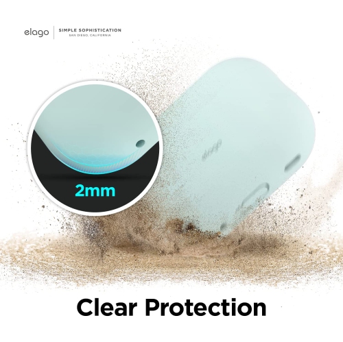 elago Silicone Case Compatible with Apple AirPods Pro 2nd Generation Case Cover, Protective Case, Front LED Visible, Supports Wireless Charging [Mint]