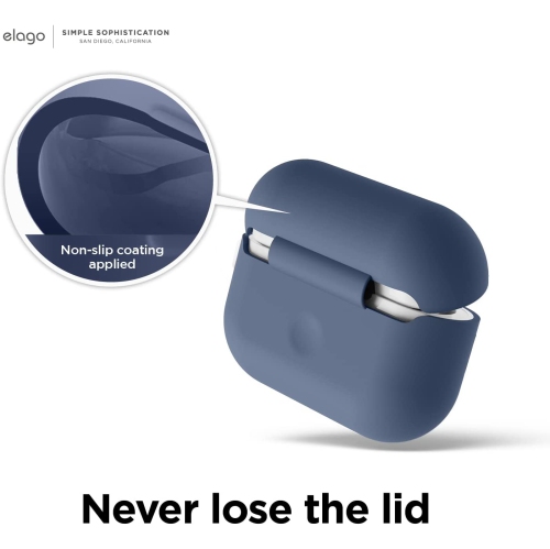 elago Silicone Case Compatible with Apple AirPods Pro 2nd Generation Case Cover, Protective Case, Front LED Visible, Supports Wireless Charging [Jean