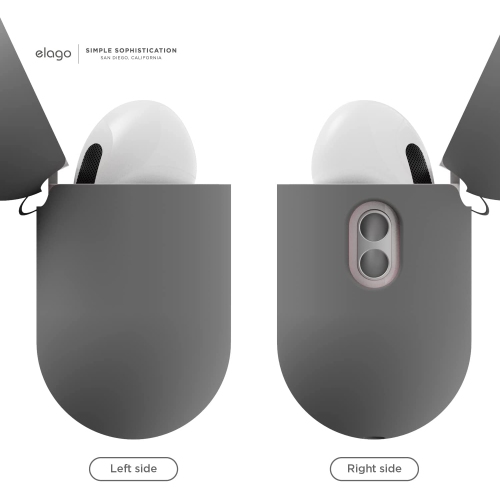 elago Silicone Case Compatible with Apple AirPods Pro 2nd Generation Case Cover, Protective Case, Front LED Visible, Supports Wireless Charging [Dark