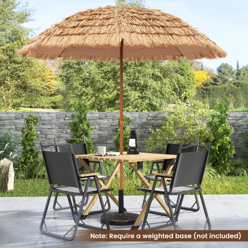 Gymax 8FT Hula Thatched Tiki Umbrella Hawaiian Style Beach Umbrella Patio