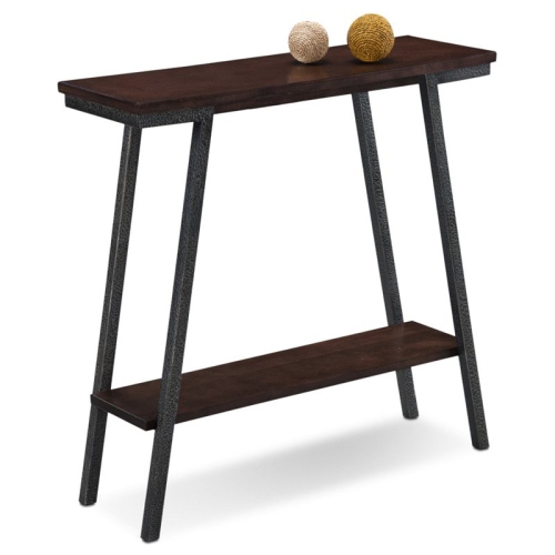 Leick Empiria Wood Console Table in Walnut and Foundry Bronze