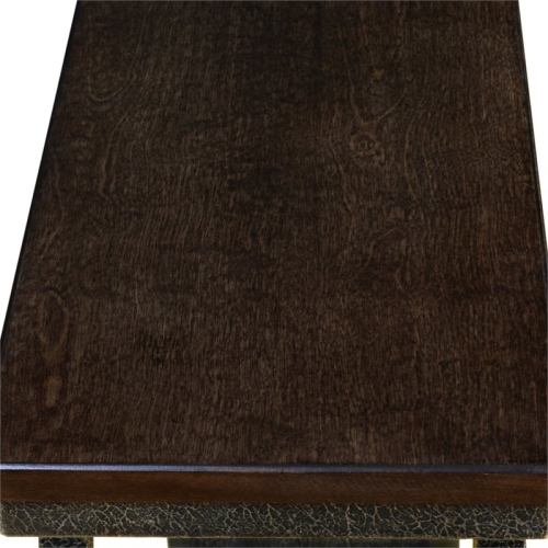Leick Empiria Wood Console Table in Walnut and Foundry Bronze