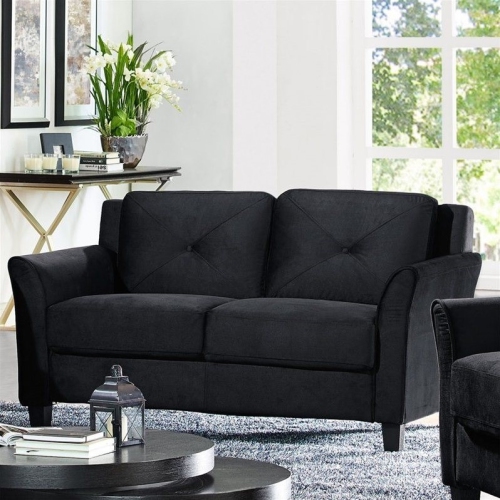 LifeStyle Solutions Hartford 2 Piece Microfiber Loveseat and Chair Set in Black