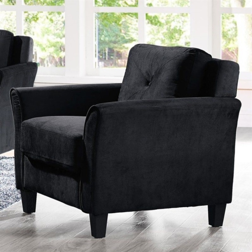 LifeStyle Solutions Hartford 2 Piece Microfiber Loveseat and Chair Set in Black