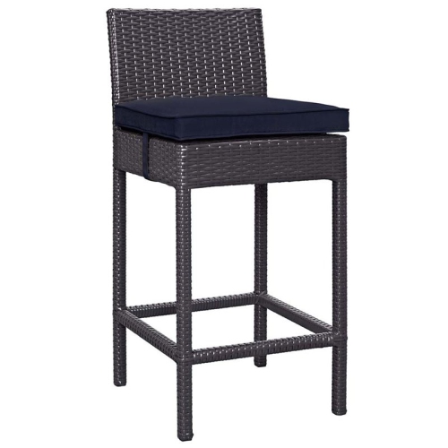 MODWAY  Convene 28"" Patio Bar Stool In Espresso And In Navy