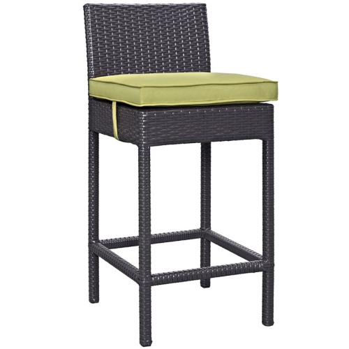 MODWAY  Convene Outdoor Patio Fabric Bar Stool In Espresso Peridot