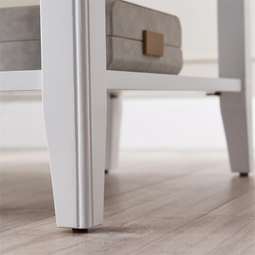 Leick Home 10505-WT Laurent Narrow Wood End Table with Shelf in White