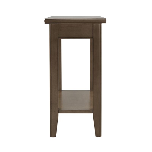 Leick Home 10505-GR Laurent Narrow Wood End Table with Shelf in Smoke Gray