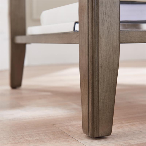 Leick Home 10505-GR Laurent Narrow Wood End Table with Shelf in Smoke Gray
