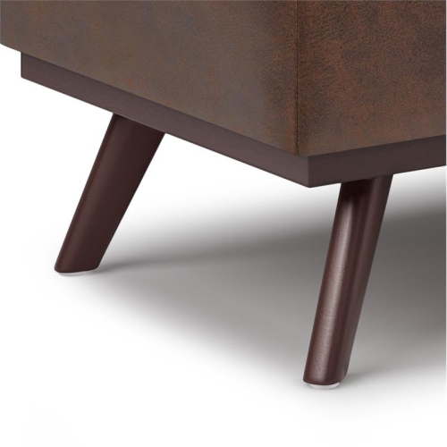Owen 42in.W Lift top Coffee Table in Distressed Chestnut Brown Faux Leather