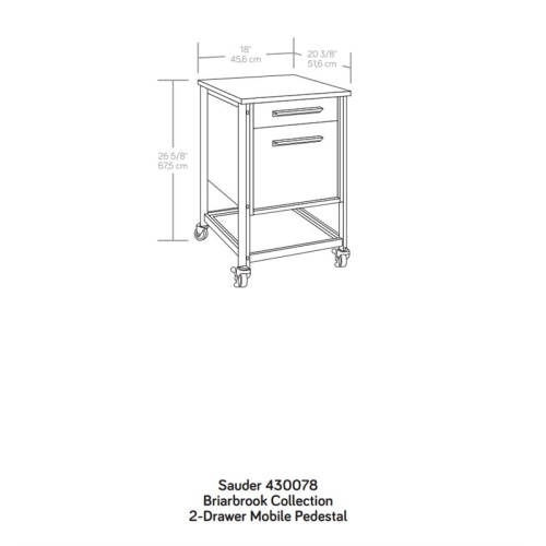 Sauder Briarbrook Engineered Wood and Metal Mobile File in Barrel Oak