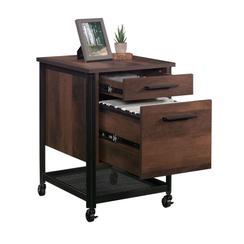 Sauder Briarbrook Engineered Wood and Metal Mobile File in Barrel Oak