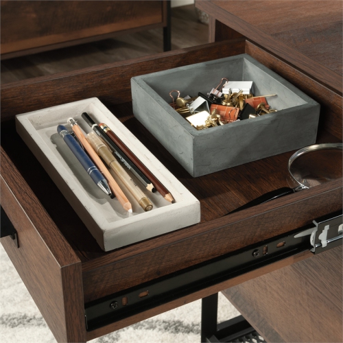 Sauder Briarbrook Engineered Wood and Metal Mobile File in Barrel Oak