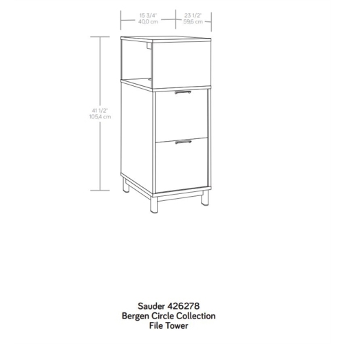 Sauder Bergen Circle Engineered Wood File Tower in Kiln Acacia Finish