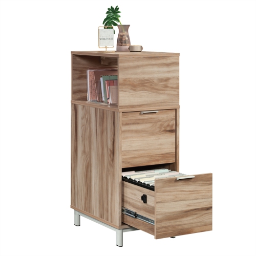 Sauder Bergen Circle Engineered Wood File Tower in Kiln Acacia Finish