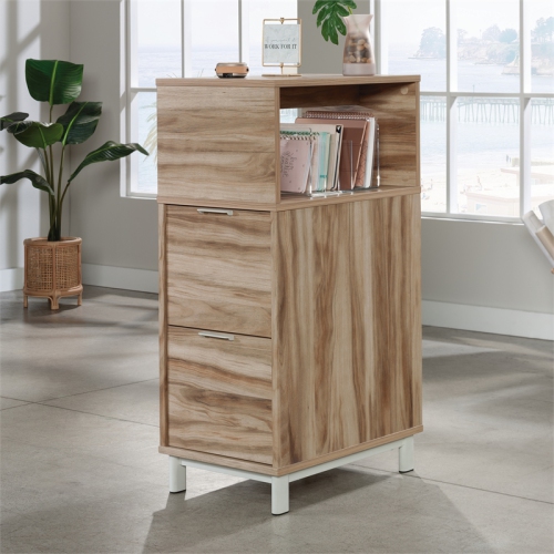 Sauder Bergen Circle Engineered Wood File Tower in Kiln Acacia Finish