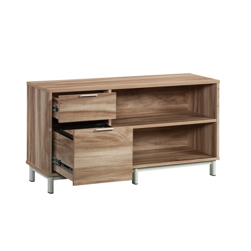 Sauder Bergen Circle Engineered Wood File Credenza in Kiln Acacia Finish