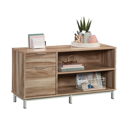 Sauder Bergen Circle Engineered Wood File Credenza in Kiln Acacia Finish