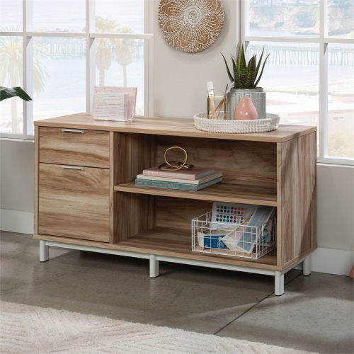 Sauder Bergen Circle Engineered Wood File Credenza in Kiln Acacia Finish