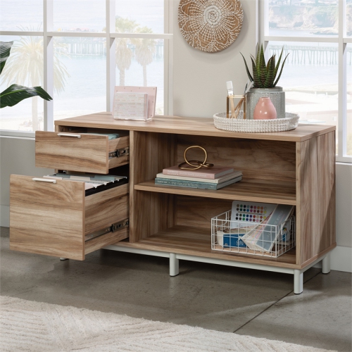 Sauder Bergen Circle Engineered Wood File Credenza in Kiln Acacia Finish
