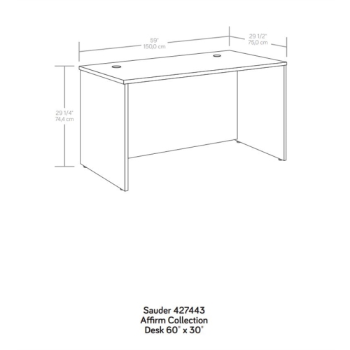 Sauder Affirm 60x30" Engineered Wood Desk in Noble Elm/Brown