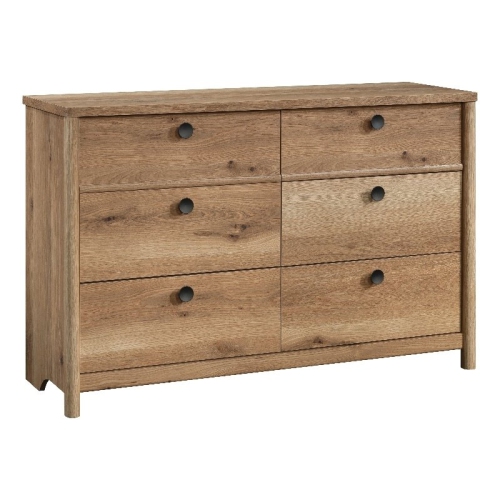 SAUDER  Dover Edge 6-Drawer Engineered Wood Dresser In Timber Oak Finish