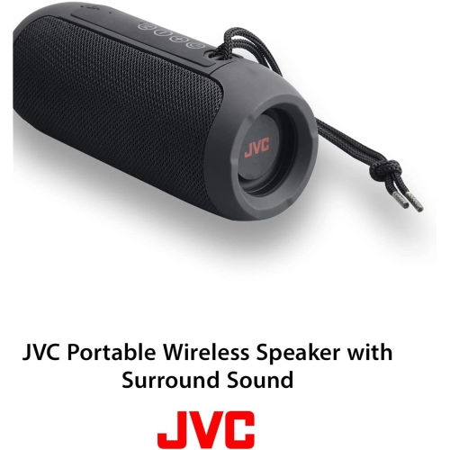 JVC Portable Wireless Speaker with Surround Sound, Bluetooth 5.0, Waterproof IPX5, up to 18-Hour Battery Life