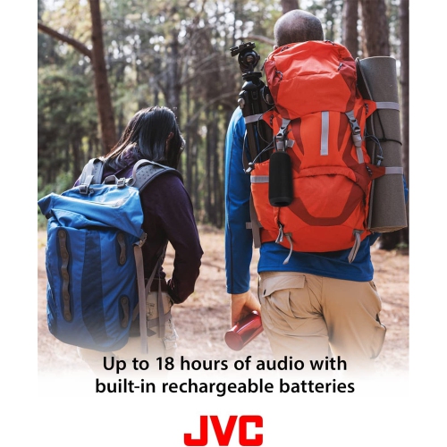 JVC Portable Wireless Speaker with Surround Sound, Bluetooth 5.0, Waterproof IPX5, up to 18-Hour Battery Life