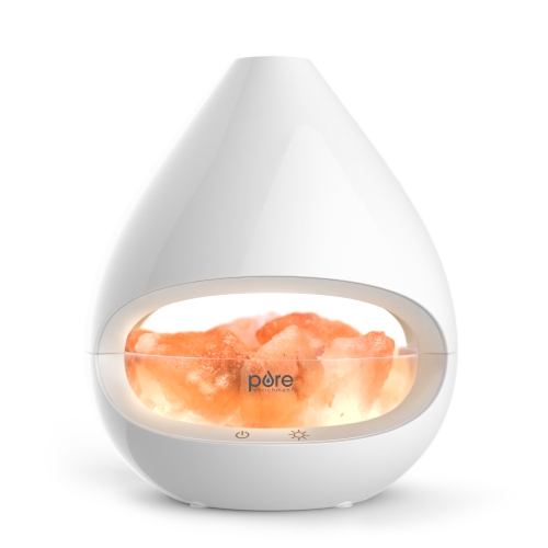 Pure Enrichment PureGlow Crystal Himalayan Salt Rock Lamp & Ultrasonic Oil Diffuser