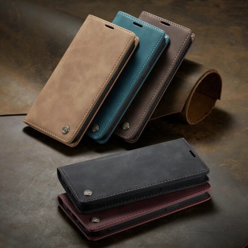 CaseMe Magnetic Stand Flip Protective Cover Leather Flip Cover Purse Style with ID & Credit Card Slots Holder for iPhone 14 PRO - Cyan