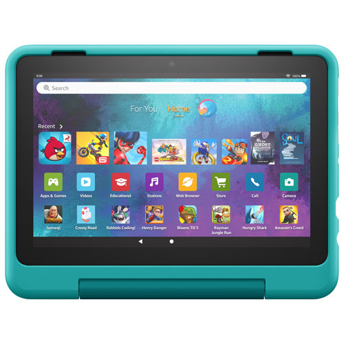 Tablette 8 po 32 Go FireOS Amazon Fire HD 8 Pro pour enfants avec processeur MTK/MT8169A de MediaTek - Sarcelle