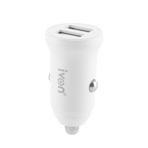 axGear Chargeur de voiture avec 2 ports USB Entrée 12-24V Sortie 5V 3.1A Blanc