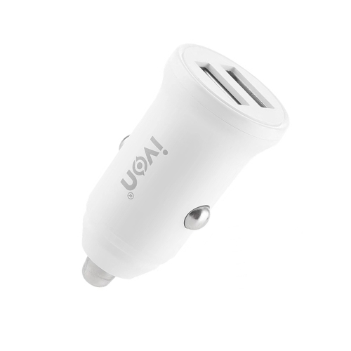 axGear Car Charger with 2 USB Ports 12-24V Input 5V 3.1A Output White