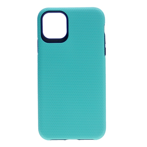 TopSave Triangle Pattern PC Back+Inner TPU Dual Layer Hybrid Case For iPhone 14 Plus(6.7"), Teal