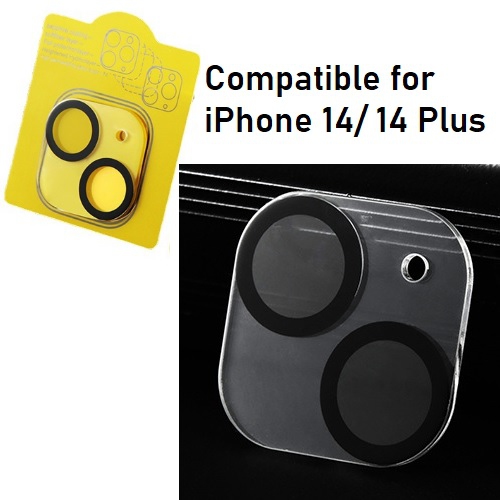 Image 1 of 1.. TopSave Full Transparent, 3D Full Coverage Camera Lens Protection For iPhone 14, iPhone 14 Plus (6.7")