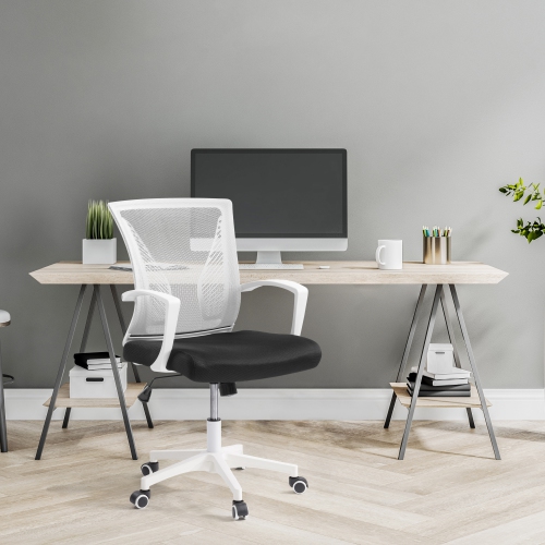 CorLiving Workspace Ergonomic White Mesh Back Office Chair