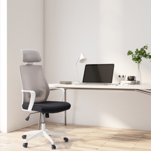 CorLiving Workspace Mesh Back Grey and Black Office Chair