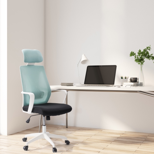 CorLiving Workspace Mesh Back Teal and Black Office Chair